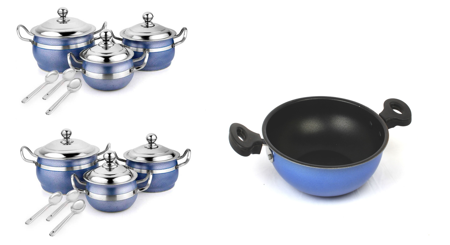 Buy MAHAVIR 18PCS COOKWARE AND NONSTICK COMBO SET Online @ ₹1499 from ...