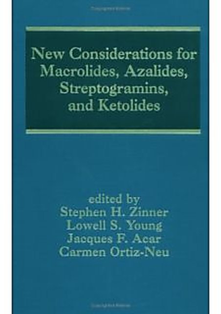 Buy online New Considerations For Macrolides, Azalides, Streptogramins ...