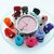 Multicolor interchangeable 11 ribbons ladies wrist watch with free home delivery (Pink)