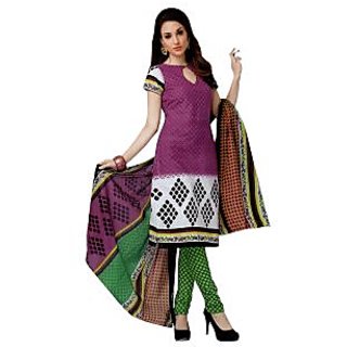 100% Cotton Dress Material With Good looking Design in front side and back  side
