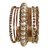 Gold Plated Bangles With Pearl Kada (Set Of 10)