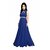 Gaun Blue Fashion Blue Faux Georgette Plain Anarkali Gown Dress....
