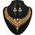 Kriaa GoldenBlue Alloy Gold Plated Necklace Set For Women
