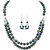 Pearlz Ocean Dyed Bluish Black Fresh Water Pearl and Apatite Necklace Set