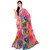 D R Fabrics Printed Pink Faux Georgette Casual Saree
