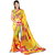 D R Fabrics Printed Yellow Faux Georgette Casual Saree