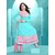 Jiya Sky Blue & Baby Pink Embroidered Georgette Anarkali Dress Material
