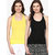 Pack Of 2 Yellow & Black Halter Neck Spaghetti Top