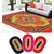 Handloom Trendz Combo of Polyester Quilted Carpet with 3 Cotton Mats-Multicolour