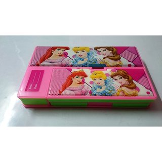 Buy Gift Chachu Princes Pink 3 Compartment Pencil Box - Pink Green ...