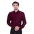 French Twins Slim Fit Solid Shirts - Maroon