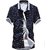 Casual Social Shirt Slim Floral Printed Mens Shirts