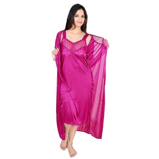 @rk Bridal.,hot women ,Baby doll   2 PC set of satin Nighty/Maxy/Gown/Night Dress for ladies