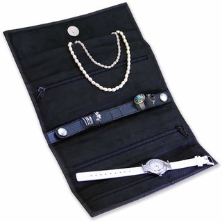 arpera Sofia Leather Travel Jewellery organiser case C11551-1 Black