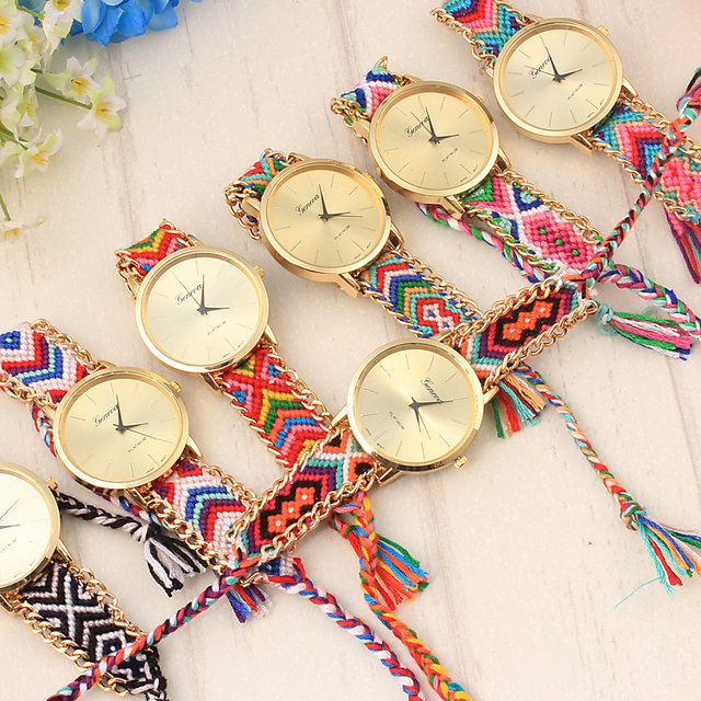 Buy Friendship bracelet watch Thread and Chain hand woven Geneva Watch ...