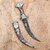 12 Inch Big Vintage Dagger Mughal Knife  Khanjar Silver Finish FengShui Decor