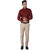 Warewell Mens Slim Fit Pure Cotton Maroon Shirt (FS2414-B-40)