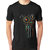Foscous Black Color MenS Printed Cotton T-Shirt - Geometric Dandelion Flower Print