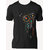 Foscous Black Color MenS Printed Cotton T-Shirt - Geometric Dandelion Flower Print