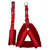 Petshop7 Nylon Red fur Harness, Collar  Leash 0.75 Inch Small