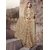 Aishwarya rai net with embroidary golden saree Designer Beige Net Heavy Wedding Bridal Saree