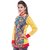 SOULWIN Yellow Womens Button Solid Cardigan