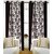 Handloomhub Polyester Brown Floral Eyelet Window Curtain