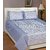 Geo Nature blue Poly-Cotton 2 Double Bed sheet with 4 pillow cover (1BED2026)
