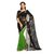 Bollywood Design Black and Green Faux Georgette Saree With Unstitched Blouse
