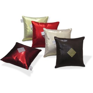 SHINING DIOMOND MULTI COLOR CUSHION COVER 5 PCS SET