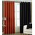 Geo Nature Orange And Black Polyster Door Curtains Set Of 2 (G2CR7F-42)