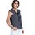 The Office Walk Sleeveless Frill Wave Grey Top