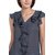 The Office Walk Sleeveless Frill Wave Grey Top