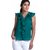 The Office Walk Sleeveless Frill Wave Green Top