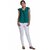The Office Walk Sleeveless Frill Wave Green Top