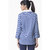 The Office Walk Print Shirt With Contrast Placket Blue Top