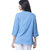 The Office Walk Band Neck Blue Top With Intricate Lace Top