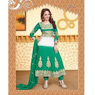 Green Faux Georgette Dress Material