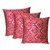 ZIKRAK EXIM PRINT RED CUSHION COVER 3 PCS SET 12 X 12 INCHES