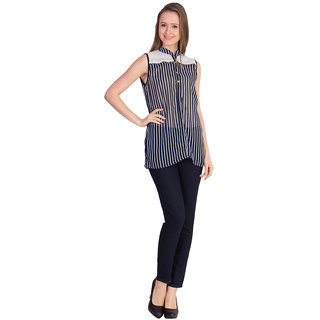 WOMENS TOP	BLACK  WHITE,ZORZAT