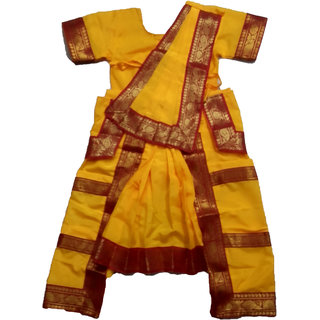 Bharatanatiyam dance dress costume yellow Readymade