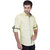 Seven Stitches Mens Cotton Linen Yellow Shirts