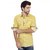 Seven Stitches Mens Cotton Linen Yellow Slim Fit Shirts