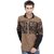 Seven Stitches Mens Cotton Satin Print Brown Slim Fit Shirts