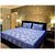 Geonature cotton Blue double badsheet with 2 pillow cover (G1BED-259)