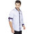 Seven Stitches Mens Plain Cotton Satin White Slim Fit Shirts