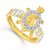 Vighnaharta Swastik Tortoise Gold and Rhodium Plated Ring - VFJ1088FRG