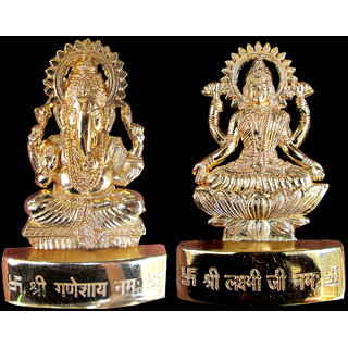 Ganesh Laxmi Gold Plated Idol
