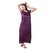 Hot satin purple-color nighty gown,Night dress for ladies