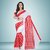 Cotton White  Red Check Print Saree